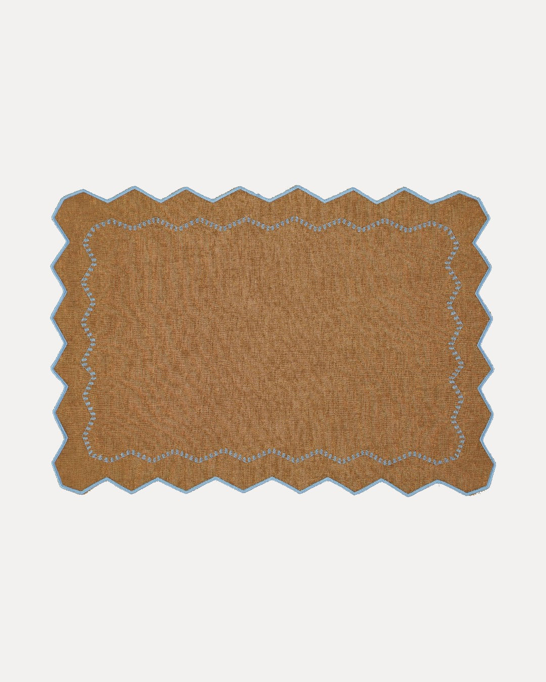 Mantel Individual Alba, Castanho con Azul Claro