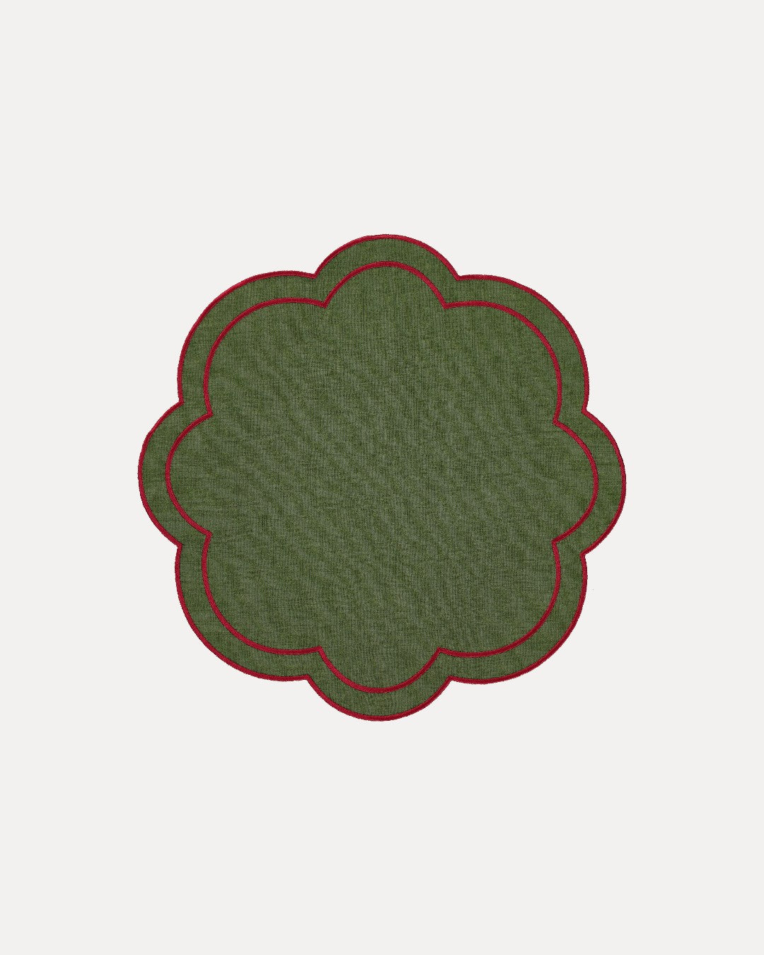 Individual Dália, Verde com Bordeaux