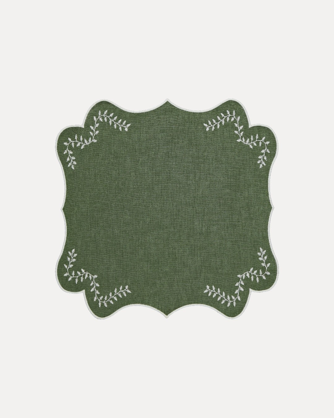 Individual Folhagem Verde com Branco