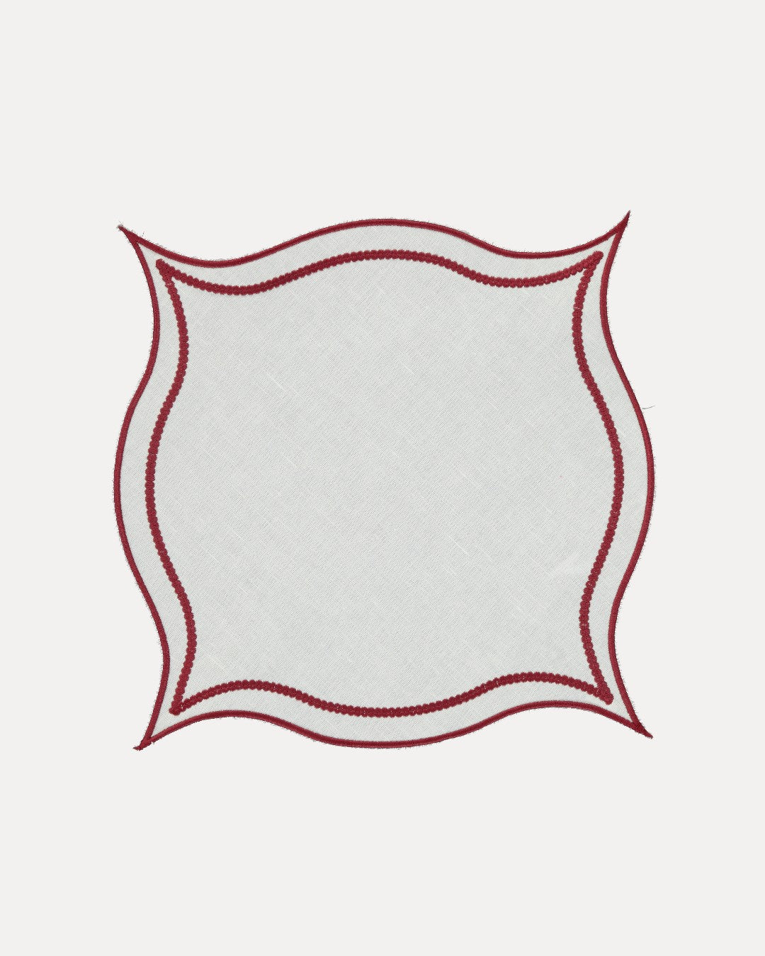 Placemat White Blade with Bordeaux