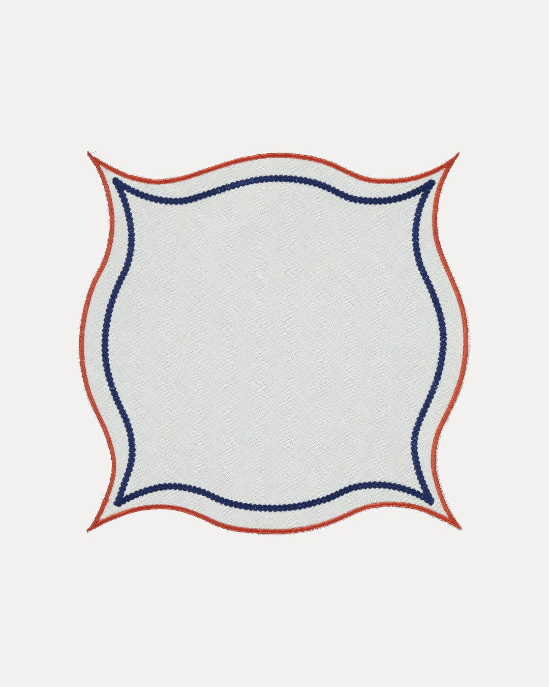 Set de Table Leme Branco avec Terracota et Bleu