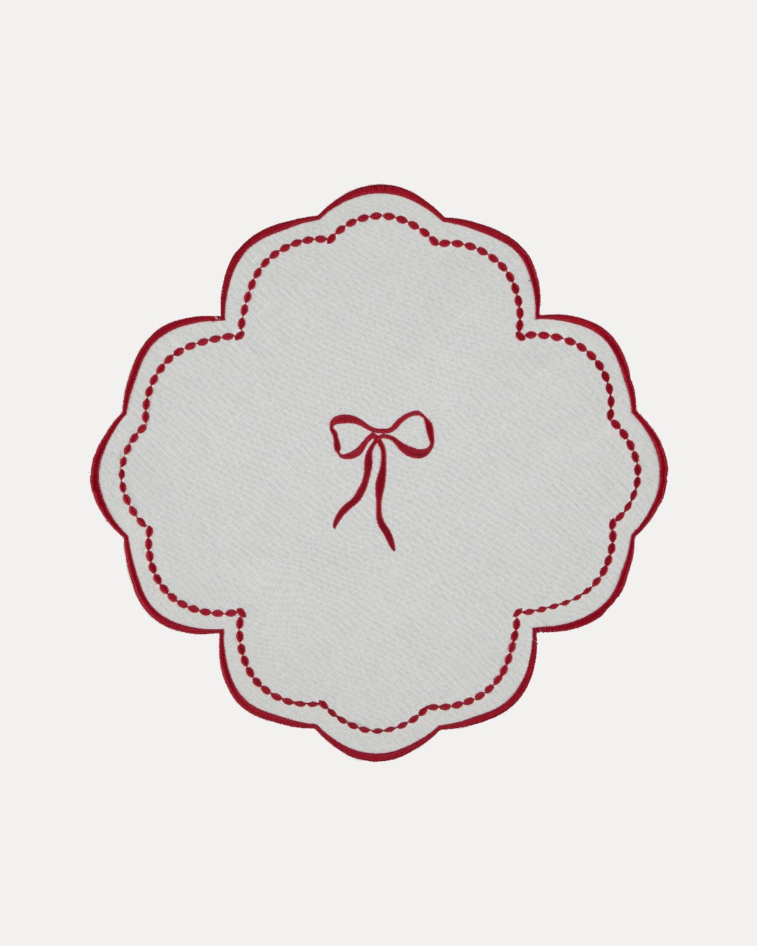 Placemat Mimosa, White with Bordeaux