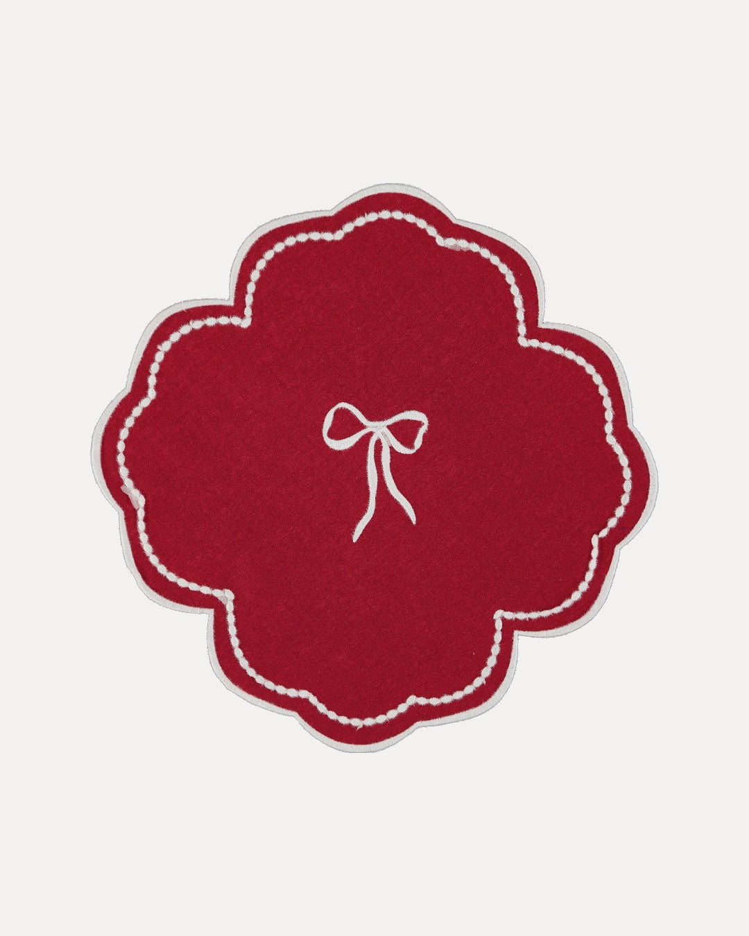 Placemat Mimosa, Red with White