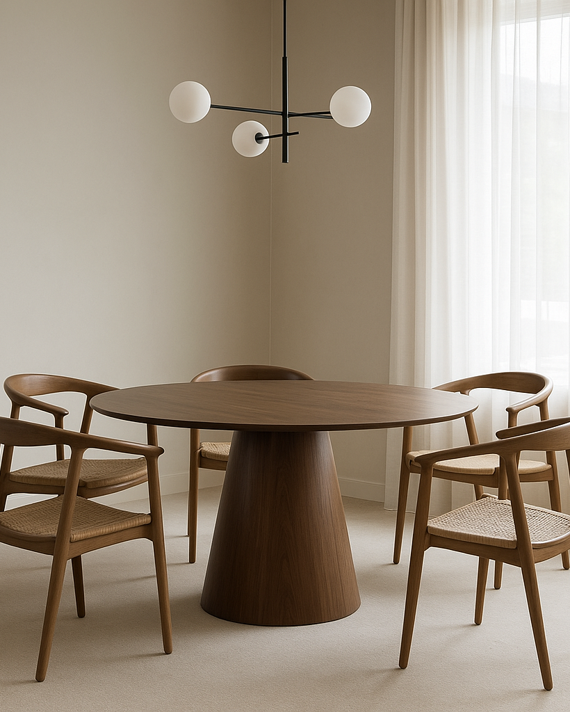 Ronda dining table in dark wood laminate, 120 x 120 x 75 cm
