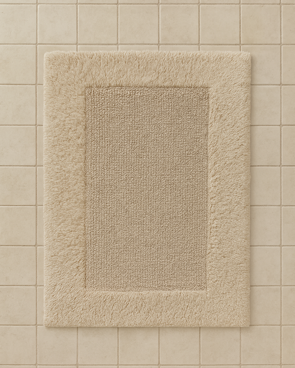 Beige Bath Mat in Cotton 2100gr