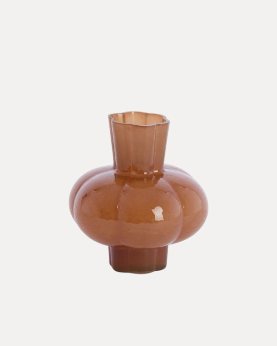 Vaso Áureo en Vidrio, Marrón, Ø19 × 20 cm