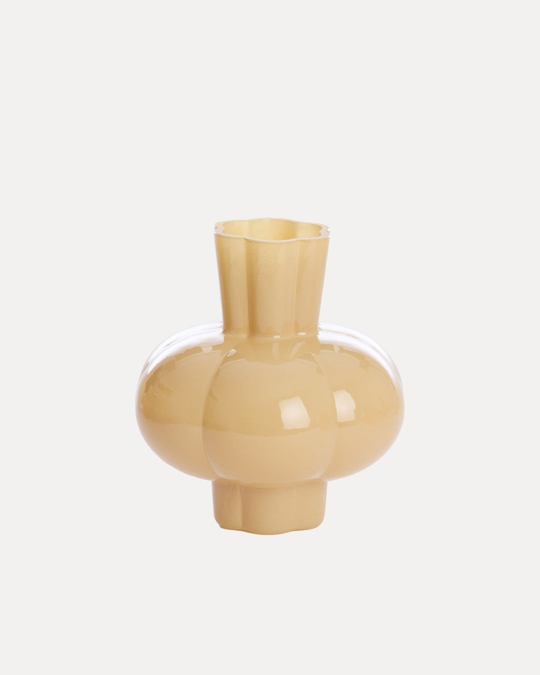 Vaso Áureo en Vidrio, Beige, Ø19 × 20 cm