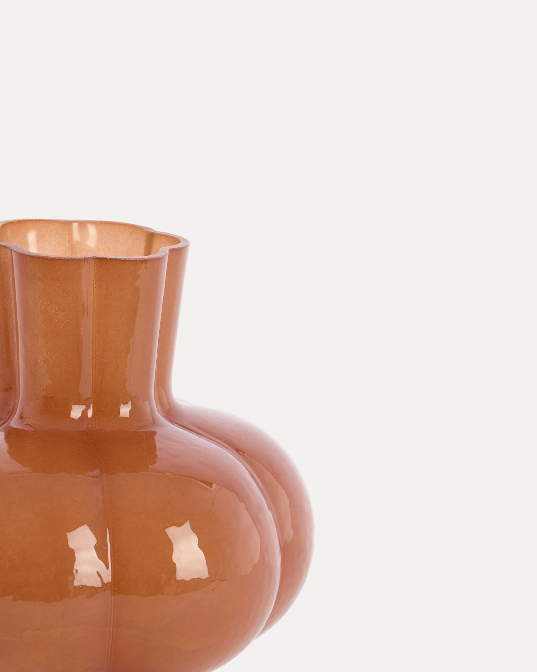 Vaso Áureo en Vidrio, Marrón, Ø19 × 20 cm