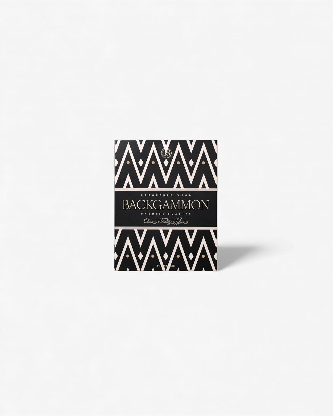 Jogo de Gamão Classic, Com Padrão Eclético Preto, Branco e Creme